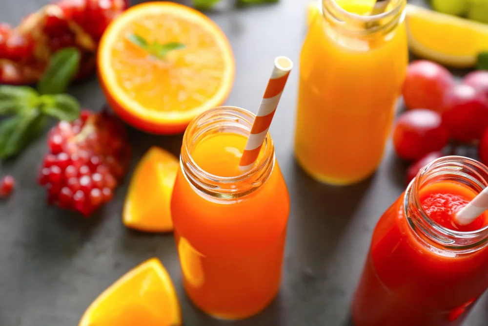 Jars of Mango & Tropical Fruit Juice